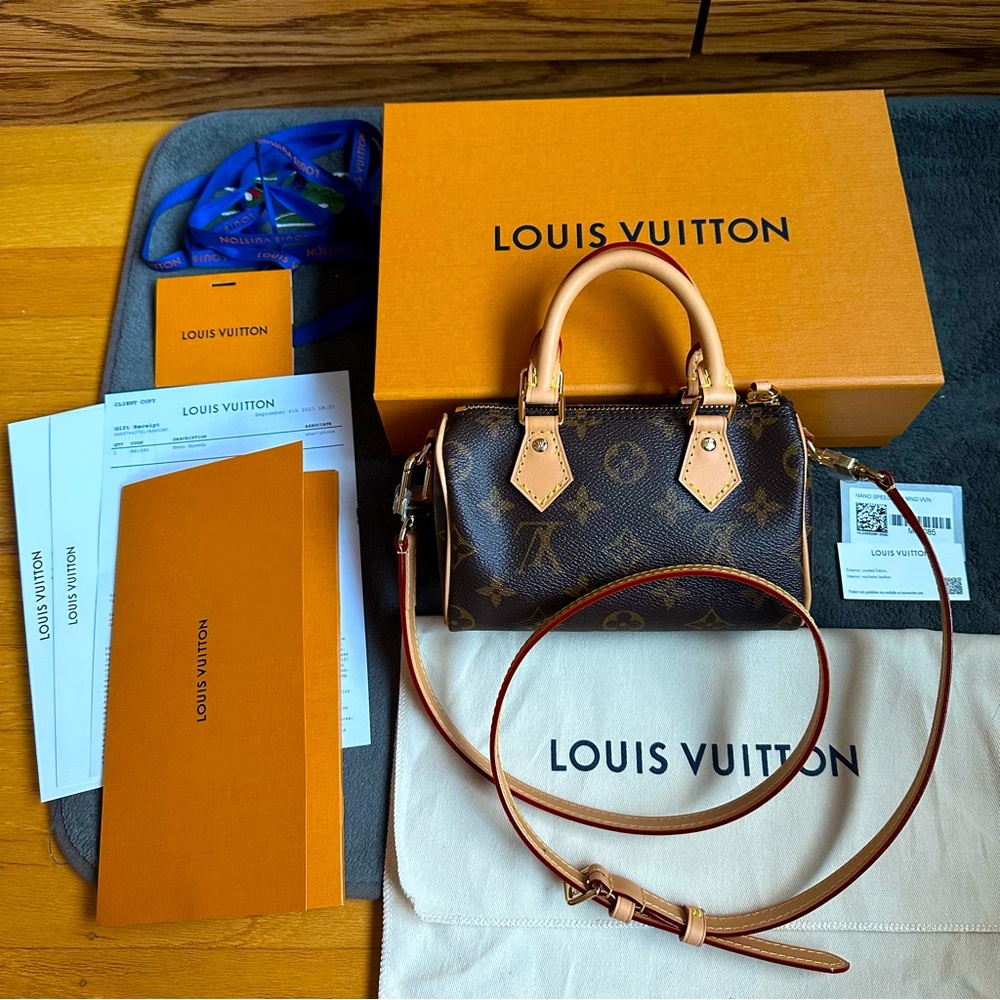 NEW Louis Vuitton LV NANO SPEEDY Monogram 2023 with Removable Adjustable Strap - Picture 1 of 11